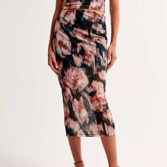 NWT Abercrombie & Fitch Mesh Floral Skirt Set M - Picture 3 of 16